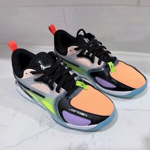 Jordan Kids' Black and Orange Sneakers